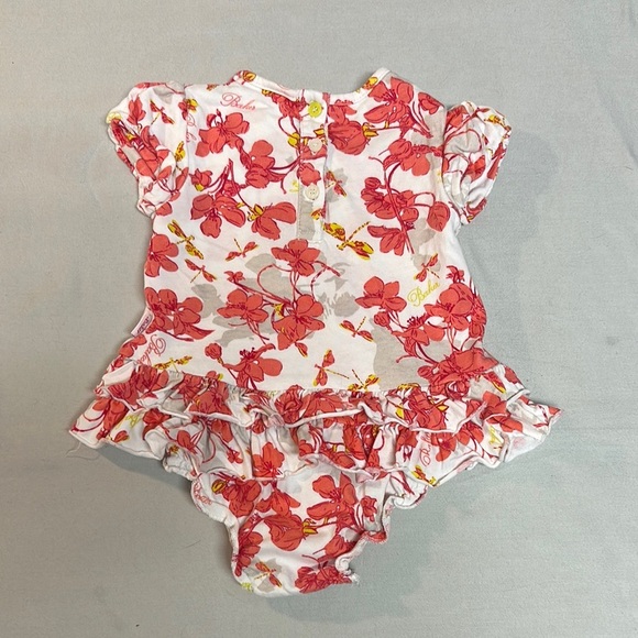 Baker by Ted Baker Red and Pink Ruffled one piece Romper dress - Picture 3 of 4